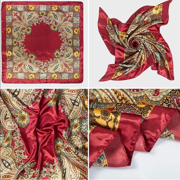 NWT Silk Satin Head Scarves (2pk) - Picture 2 of 7